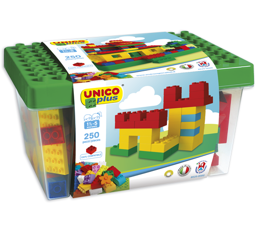  androni giocattoli 8525-0000 Конструктор в контейнере "unico plus" (250 дет.) 