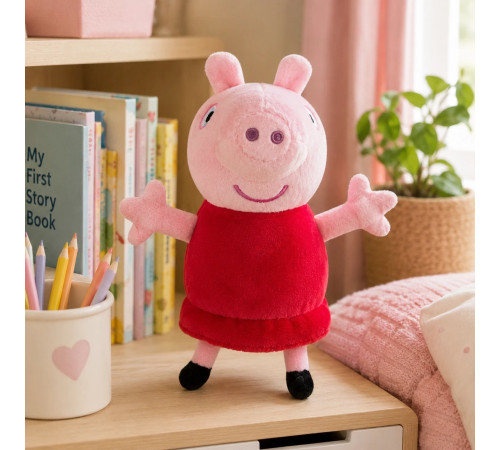 spin master p08448 jucărie din pluș moale peppa pig (15 cm) &icirc;n sort.