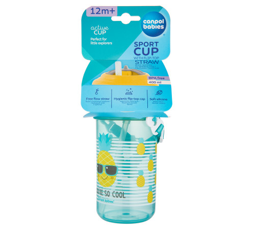 canpol 4/102 Поильник спортивный с силиконовой трубочкой "so cool!" (400 мл)