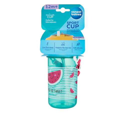 canpol 4/102 Поильник спортивный с силиконовой трубочкой "so cool!" (400 мл)