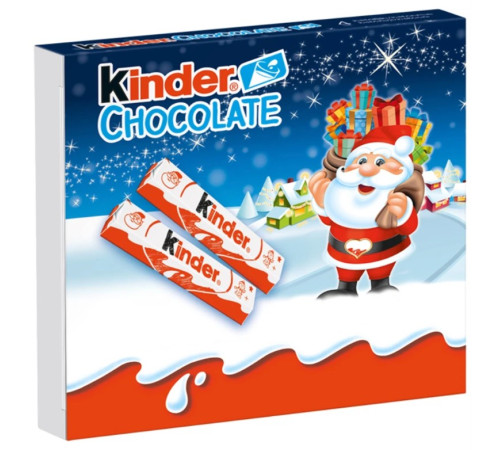 Молочный шоколад kinder chocolate, 50 г (4 батончика)