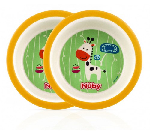 nuby id5501 Набор тарелочек bio (2 шт.) в асс.