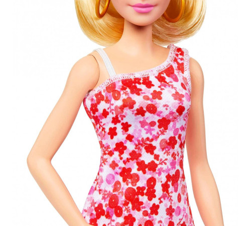 barbie hjt02 papusa „fashionista” intr-o rochie cu flori roz