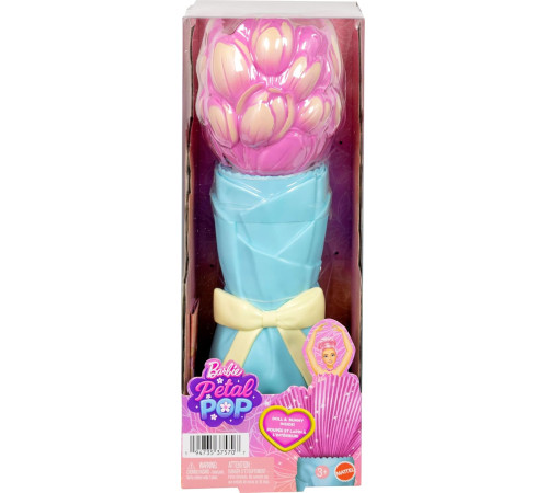 barbie jmf57 păpușă barbie parfumată "petal pop" &icirc;ntr-o rochie roz cu lalea