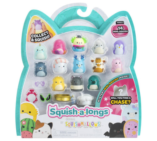 squishmallows sqal0028 Набор из 14 фигурок "squish-a-longs" (2,5 см.)