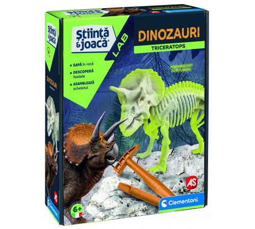 as kids 1026-50740 laboratorul de știință și jocuri "descopera dinozaurul triceratops" (ro)