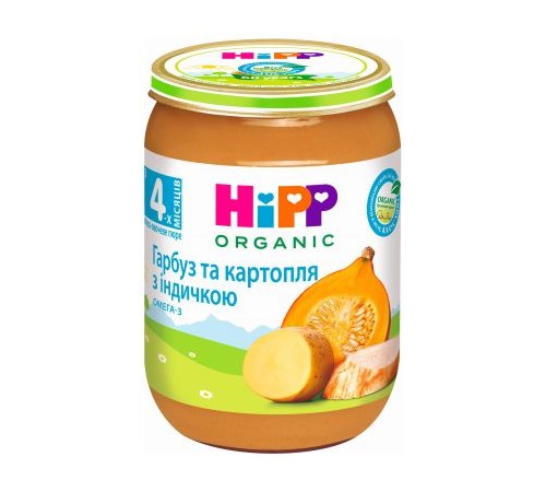 hipp 6183 Пюре Индейка с тыквой  (4м+) 190 гр. 