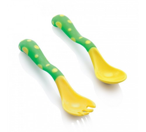 nuby id5256 set de antrenament cu linguriță și furculiță