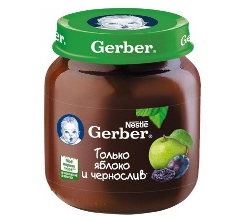 Питание и аксесcуары в Молдове gerber Пюре "Яблоко-чернослив" 130 гр. (5+)