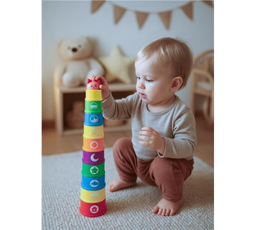 baby mix 46287 Музыкальная пирамидка с погремушкой