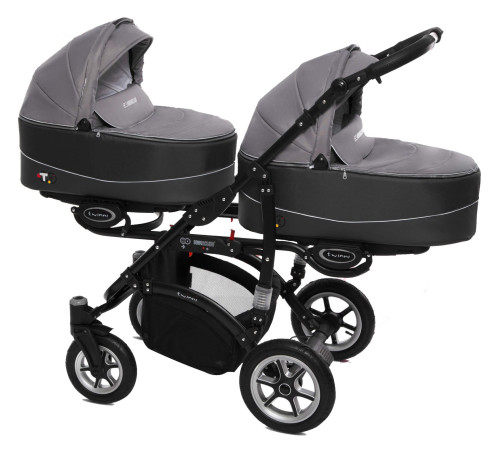 babyactive Коляска для двойни 2в1 twinni silver