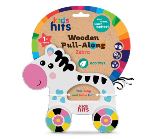Jucării pentru Copii - Magazin Online de Jucării ieftine in Chisinau Baby-Boom in Moldova kids hits kh20/010 jucărie din lemn "zebra" seria "Împinge și trage"