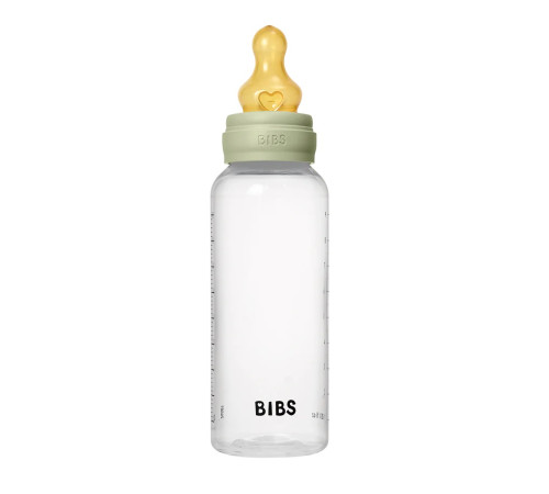 bibs Пластиковая антиколиковая бутылочка с латексной соской (270 мл.) sage