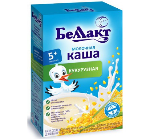 Детское питание в Молдове Беллакт каша молочная кукурузная (5m+) 200 гр. 