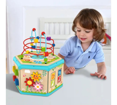 tooky toy tk261a jucărie din lemn 7 în 1 "cub educativ"