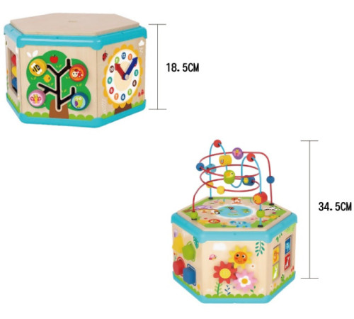 tooky toy tk261a jucărie din lemn 7 în 1 "cub educativ"