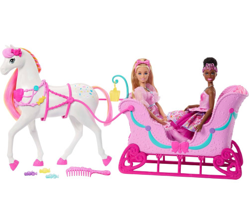  barbie jnh63 set de joacă festiv "spărgătorul de nuci: Ținutul dulciurilor" &mdash; sanie și cal