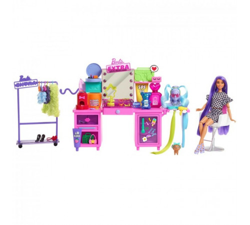 barbie gyj70 set de joc "masă de machiaj" seria "extra"