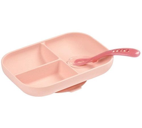  beaba 5916 Набор посуды силикон (2 предмета) розовый