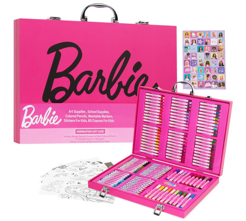 total office bb-1115 set de colorat in trusa "barbie" (137 piese)