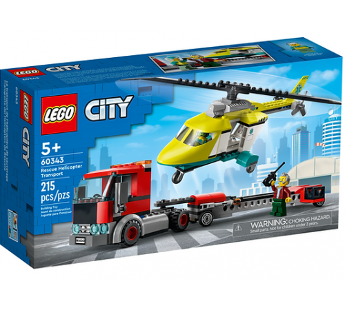  lego city 60343 Конструктор "Грузовик для спасательного вертолёта" (215 дет.)