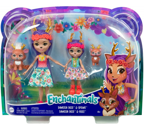 enchantimals hcf80 set de joc "cerboaicele danessa si surioara"