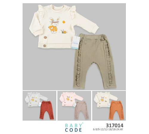 Haine pentru copii in Moldova baby code 317014 costum 2 unități (6/9/12/18 luni) în sort.