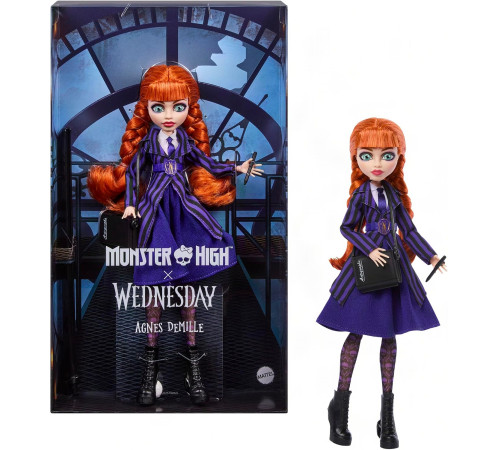 monster high jnj92 păpușă de colecție "wednesday: enid sinclair"