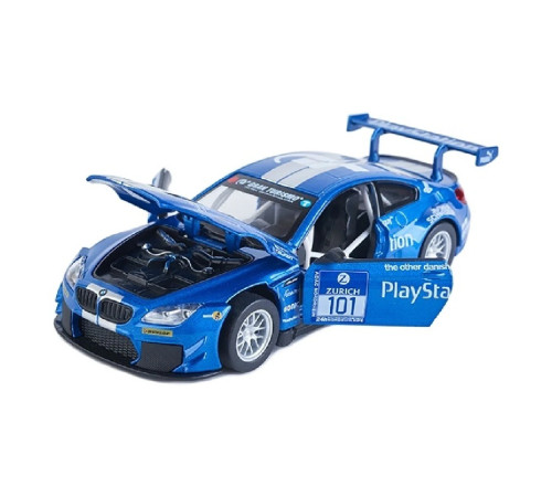 msz 68255a/1 mașinuță metalică bmw m6 gt3 (1:24) cu sunete și lumini 