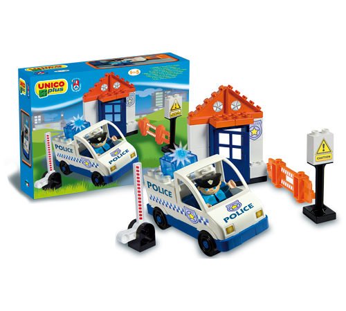 androni giocattoli 8545-0000 constructor "mașină de poliție“ (22 el.)