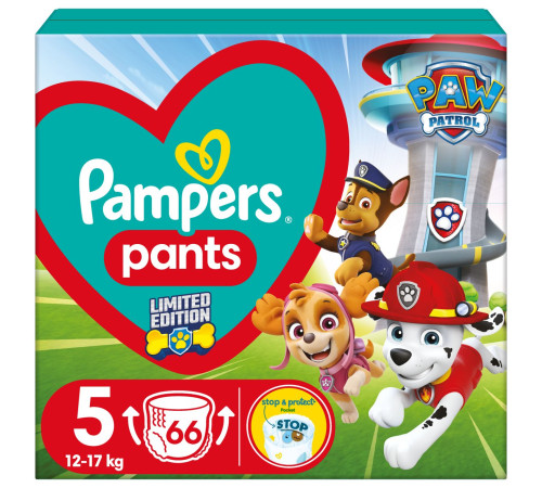  pampers pants paw patrol 5 (12-17 кг.) 66 шт.