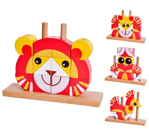 classic world 5106 set de cuburi din lemn "leu"