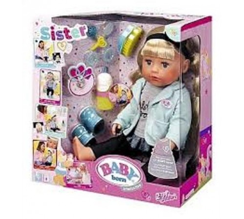 Детский магазин в Кишиневе в Молдове zapf creation 824245 Кукла интерактивная "Сестричка Модница" (43 см.) 