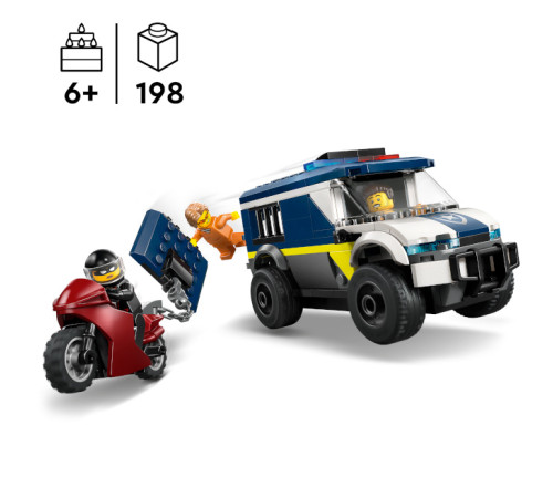lego city 60479 constructor "dubă poliției pentru transportul deținuților" (198 el.)
