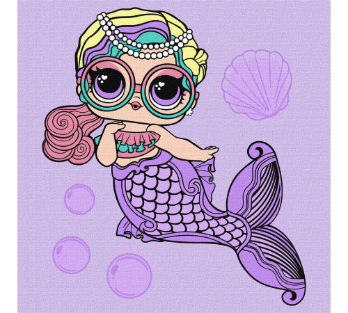 ideyka kho6263 pictură pe numere "l.o.l. surprise! mermaids miss sea" (40х40 cm)