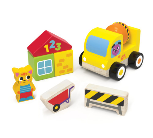 kids hits kh20/017 constructor din lemn "betoniera" (7 el.)