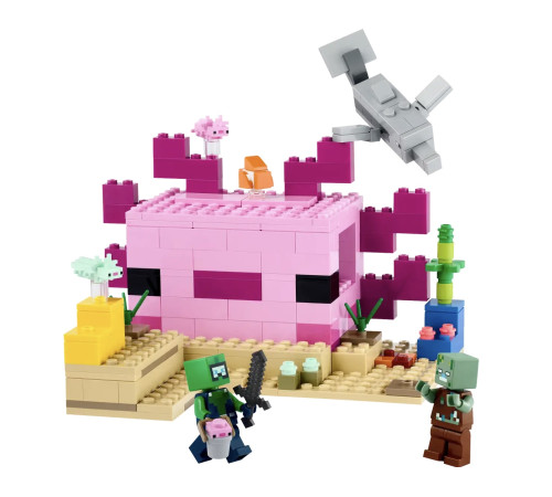 lego minecraft 21247 constructor „casa lui axolotl” (242 el)