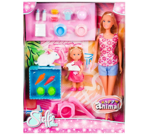 simba 5732156set de joc "steffi si evi cu animale" (in sort.)