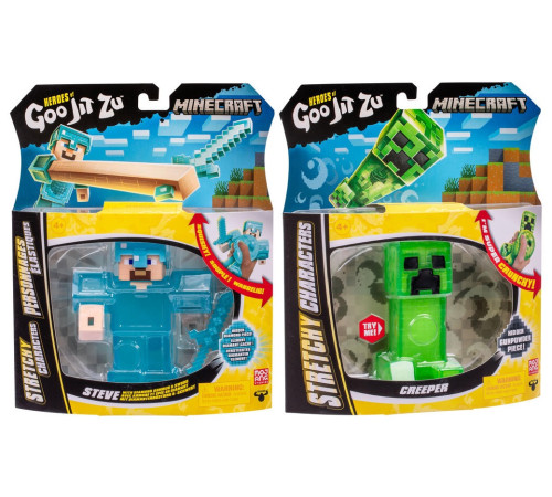 goo jit zu 42765g cтрейч-фигурка "minecraft hero pack" (в асс.)