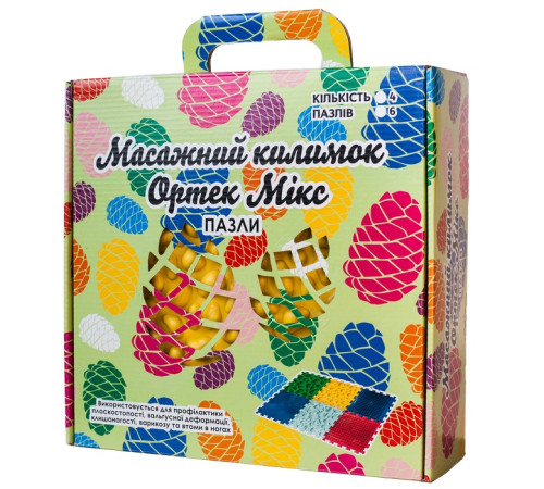 ortek 07789 covoraș ortopedic pentru masaj puzzle "mix" (4 el.)