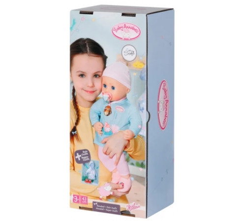 zapf creation 705452 păpușă interactivă "baby annabell" cu perelina de ploaie (43 cm.)