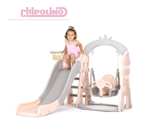 chipolino slset02407pi tobogan cu leagăn și inel (roz)