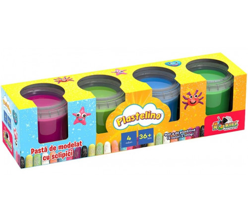 Jucării pentru Copii - Magazin Online de Jucării ieftine in Chisinau Baby-Boom in Moldova plastelino int3473 pasta de modelat cu sclipici (4 culori)