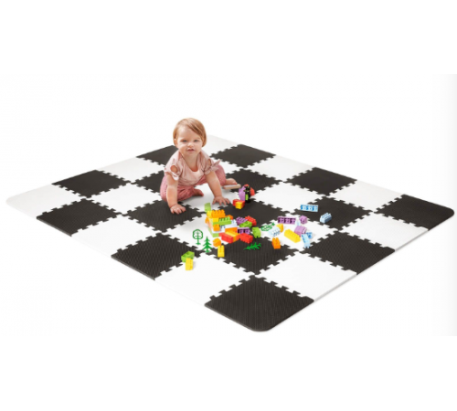 kinderkraft covoraș-puzzle luno alb-negru