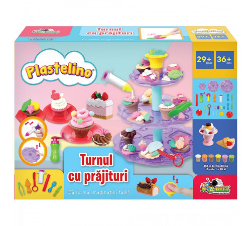  plastelino int3558 set de joc "turnul de prajiturele"