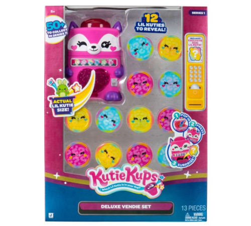  jazwares kkup0003 set de joacă interactiv kutie kups: automat deluxe "vulpiță" cu 12 capsule