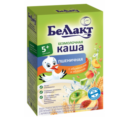 Беллакт каша б/мол. пшеничная с абрикосом и яблоком 200г (190110000) Беллакт каша б/мол. пшеничная с абрикосом и яблоком 200г (190110000)