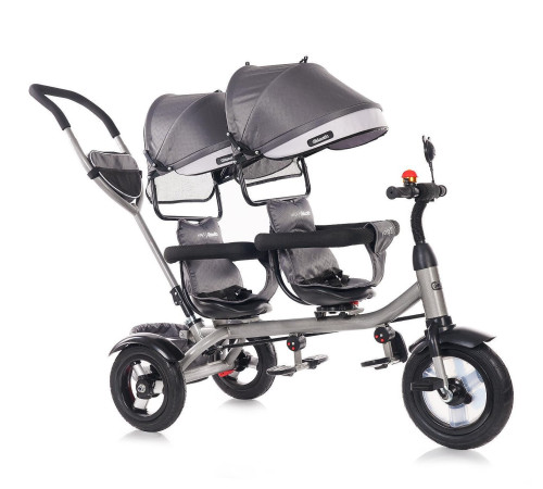 chipolino triciclu pentru gemeni "2play" trk2p0244sg silver\grey