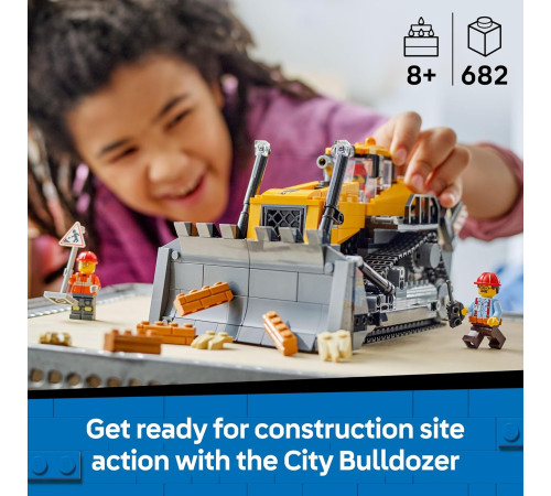 lego city 60466 constructor "buldozer galben" (682 el.)