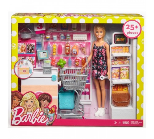  barbie frp01 set cu papusa "intr-un supermarket"